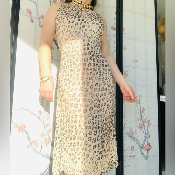 👗 Joie Genuine Silk Leopard Print Dress - Picture 4 of 14
